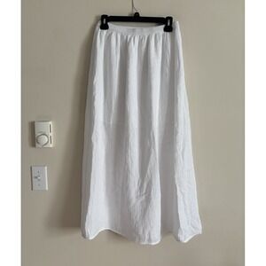 J Crew Cotton Gauze Skirt XS Small White Flowy Lined Pull On Stretch Boho